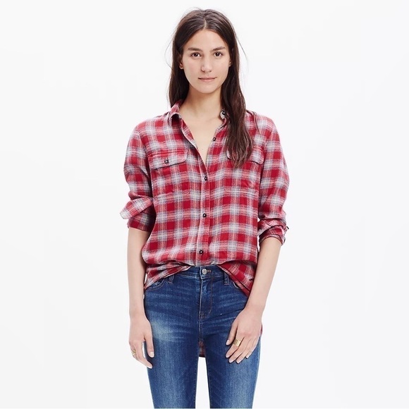 Madewell | Ex-Boyfriend Shirt in Fairfax Plaid Size Small - Picture 1 of 5